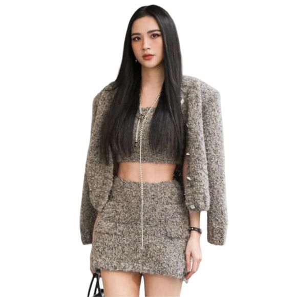 SBHN‎ Shebyhoanguyen Sweater Silver Dust Cardigan Designer Hand Knit Wool 900 - Picture 2 of 16